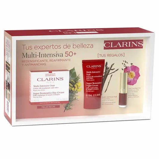 Clarins Multi-Intensive Crema Antieta Giorno Multi Intensiva Pelle Molto Secca 50ml Set 3 Parti