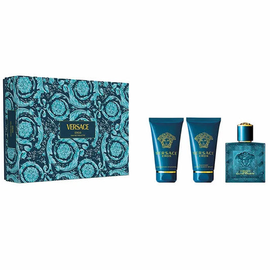 Versace Eros Eau De Toilette Spray 50ml Set 3 Parti