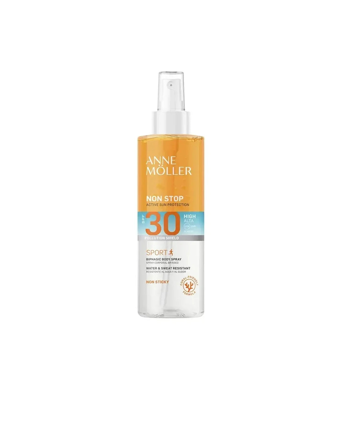 Anne Moller Anne Moller Non Stop Sport Biphasic Body Spray Spf30 150ml@